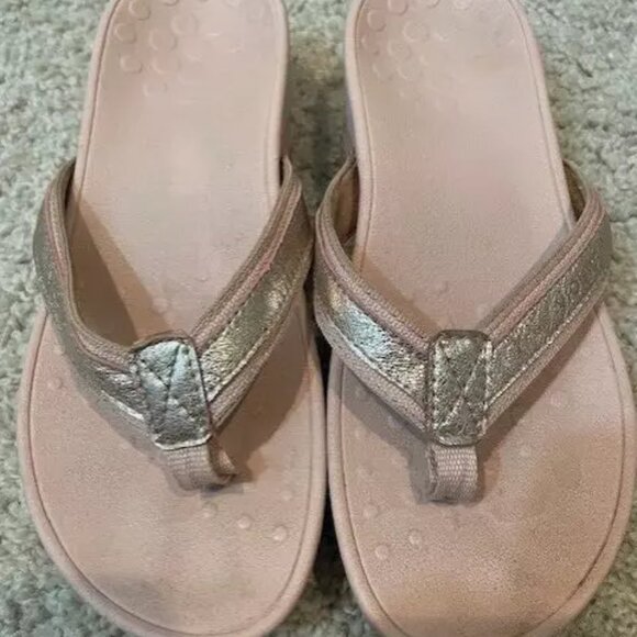 Vionic Womens Pink Sequin Platform Slides Thong Flip Flop Sandals - Picture 4 of 5